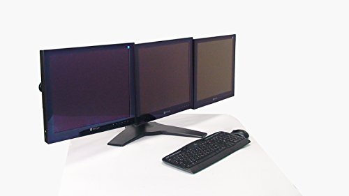 Tronje TS743 3-fach Mehrfach Monitorhalterung Tischhalterung für 15″-24″ TV Fernseher Monitore TFT LED mit Vesa 75 und 100 Standard bis 8 KG pro Halter Schwenkbar Drehbar Neigbar - 2