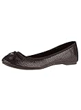 Elegantes bailarinas ligeras oodji Ultra Mujer Bailarinas de Piel Sintética con Lazo, Negro, 40 EU / 6.5 UK