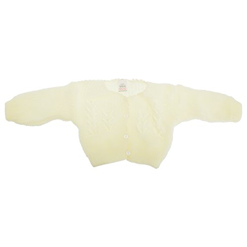 Baby Girls Knitted Button Up Cardigan (3-6 Months) (Cream)
