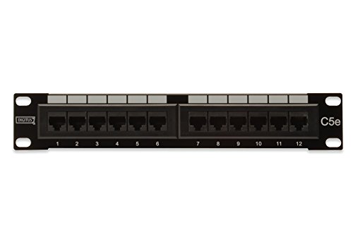 DIGITUS Patch Panel 25,4cm 10Zoll Cat5e 12-Port ungeschirmt schwarz ohne LSA-Abdeckung - 4