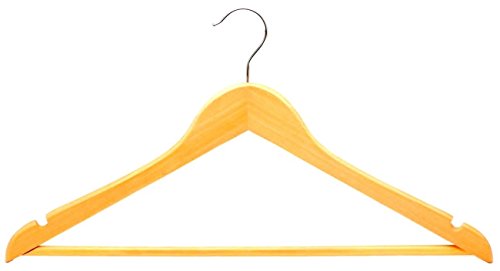 20 Kleiderbügel aus Holz mit Hosenstange und zwei Rock Kerben + 360 Grad Drehbar Holzbügel Garderoben Bügel Hosen Halter STAR-LINE® - 3