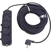 SİYAH RENK TOPRAKLI KAU&Ccedil;UK SEYYAR ELEKTRİK KABLOSU CCA 3 X 2,5 mm 10 mt 3 L&Uuml; PRİZ