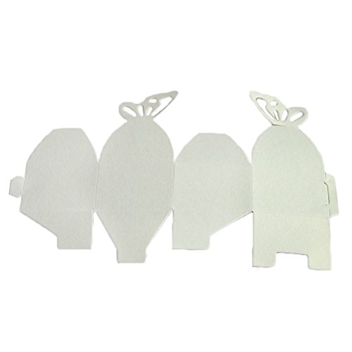 SupplyEU 50st Gastgeschenk Schachtel Geschenkbox Kartonage Bonboniere Box für Hochzeit Party (Weiß) - 3