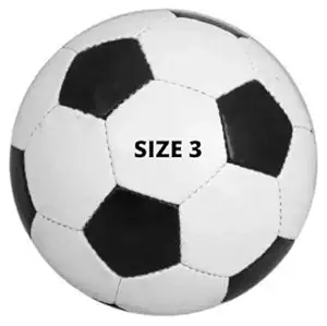 GKC FB SIZE1 PVC Football With Needle, Size 3, (Black and White)