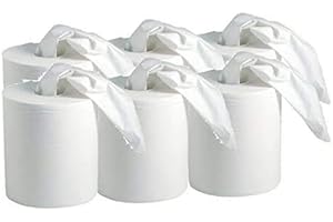 ANTIGUA HEALTH CARE Bobine Essuie-mains - Dévidage Central - Pure Ouate 2x18g/m² - Pack De 6 Bobines - 450 Formats - Dimension 20x24cm - Sf20502 - Fabricant Français