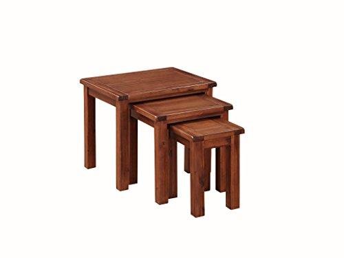Pendleton Acacia Nest of Tables Set of 3 - Set of 3 Nesting Tables - Finish : Acacia Dark Oak - Living Room Furniture