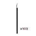 SODIAL(R) 100 Count Disposable Lip Gloss Wands Applicators Thin Black Handle Flocked Tip Lipstick