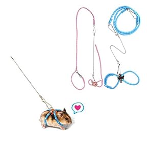 TOSSPER Linda Ajustable Cuerda para Mascotas Rata Ratón Hámster Arnés Mascota hámster Correos del Collar de Plomo al Aire Libre Suministros para Mascotas Rata Ratón