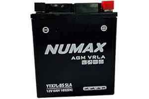 MANBAT Batterie Numax AGM SLA scellée YTX7L-BS SLA 12 V 6 AH 100 AMPS EN