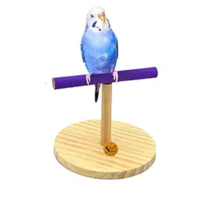 Sage Square Natural Sand Wooden Bird Playful Climbing Tabletop Stand for Cage Accessory Perch Bird Toy for Budgies, Cockatiel, Parrot, Conure, Java, Finch, Canary and Other Small Birds