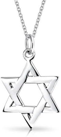 Bling JewelryUnisex Hanukkah Magen Star of David Pendant Necklace Religious Judaic Jewelry for Women Teens Bat Mitzvah Genuine .925 Sterling Silver