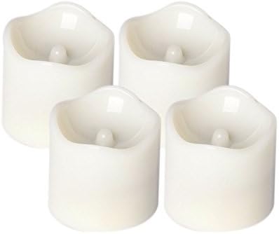 Home impressions Flickering Flameless LED Tealight Battery Powered Votive Candles, Timer and Wedding Lights, Ivory