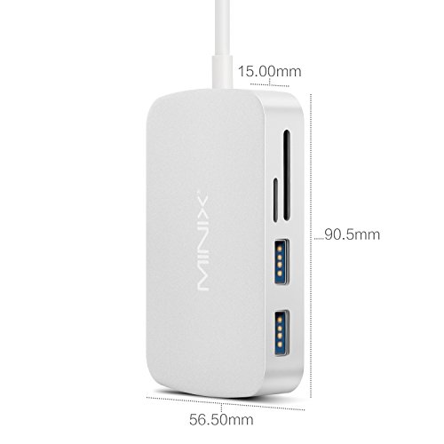 MINIX NEO C-X, USB-C Multiport Adapter mit HDMI – Silber [10/100Mbps Ethernet] (Kompatibel mit Apple MacBook and MacBook Pro). Direkt von MINIX® Technology Limited. - 3