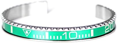 Oyster Unlimited Unidirectional Bezel Bracelet in Bright Steel with Green Inset