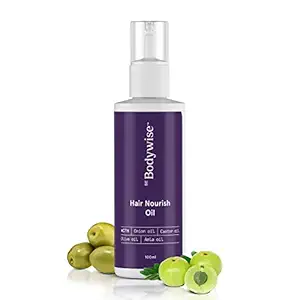 Bodywise Hair Nourish Oil, Onion Oil, Castor Oil, Olive Oil & Amla Oil, 100ml
