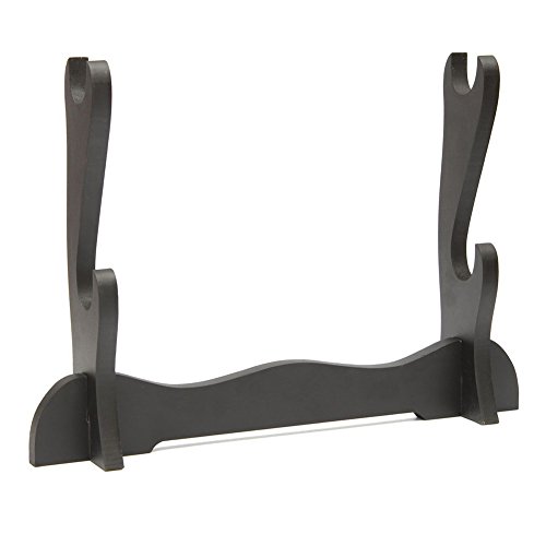 SODIAL (R) 2Tier Wandhalterung Samurai Schwert Katana Halter Standhalterung Rack Display Schwarz - 2