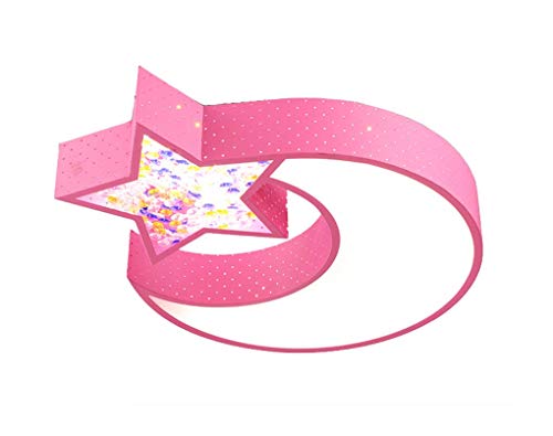 Preisvergleich Produktbild Xiao Fan Deckenleuchten, Star Moon Kind Schlafzimmer led Deckenleuchte Romantische Einfache Kreative Wärme Ohne Fernbedienung (dimmbar) 55 * 8 cm Deckenleuchte (Farbe: PINK-68 * 8cm)
