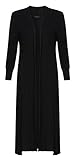 Ungefähre Länge: 45 Fast Fashion Frauen Strickjacke Lange Ärmel Plain Boyfriend Lange Offene Maxi