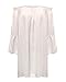 ZANZEA Women's Sexy Summer Casual Chiffon Long Sleeve Off Shoulder Beach Mini Top Dress White 2XL