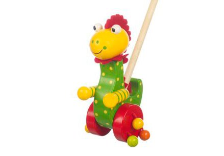Orange Tree Toys FSC Dinosaur Push Along Wooden Toy
