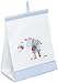 Cambrass Nappy Stacker with Applique Designer Cow (Collection 74, White/ Blue)