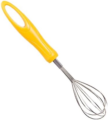 DYSS Stainless Steel Whisk, Egg Whisk,Kitchen Utensils for Beating, Stirring, Mixing, Whisking (Yellow)