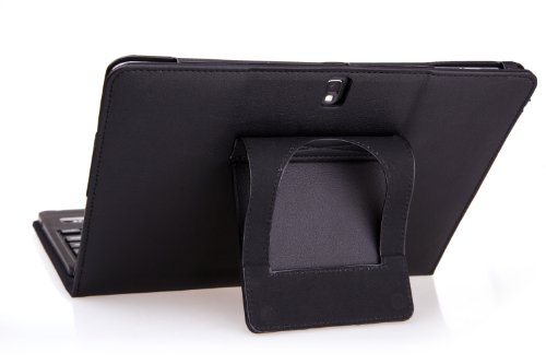 MoKo Abnehmbare Wireless Bluetooth Tastatur Drahtlose QWERTY Keyboard mit PU Leder Tasche Schutzhülle Ledertasche Lederhülle Hülle Case für Samsung Galaxy Tab PRO 10.1 SM-T520N Android Tablet, SCHWARZ - 5