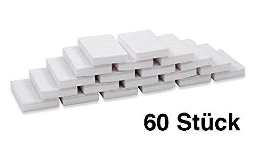 PutzTeufel Putzhexe - Goma de borrar, esponjas quita manchas, Duo blanco/blanco, juego de 60 piezas - Producto original de TV. cada una 100 x 70 x 25 mm.