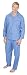 Produktbild Herren Lang Traditionell Schlafanzüge 2-teilig Klassische Set Krankenhaus Top + Böden Nachtwäsche Größe S - XXL - Blau/Marine Trim, Large