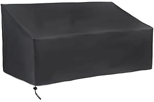 Zoegneer Funda impermeable para banco de exterior, color negro, para jardín, parque, terraza, 2/3/4 plazas, 134/163/190 x 66 x 89 cm