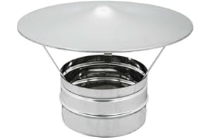 UTILFER Testa Camino Acciaio Inox Base Tonda - Canne Fumarie - 100