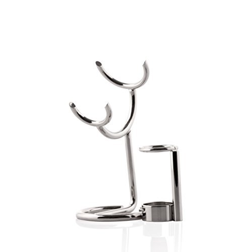 Mondial Italian Crafted Slant Razor and Brush Shaving Stand