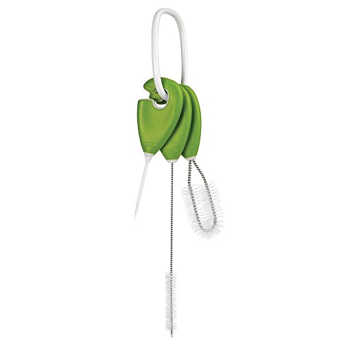OXO Tot Baby Bottle Straw, Teat, Nipple and Sippy Cup Top Cleaning Set, Green