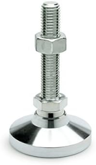 Ganter Standard Elements Joint Foot/Levelling Feet with Support Props – 343.2 | Durchmesser: 60 mm/Galvanised Steel, Blue, Passivated Pack of 1, silver, GN 343.2-60-M16-125-OS