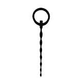 Sinner Gear Silicone Penis Plug With Ring, Black (Ø Length 16 CM & Insert 12 CM) - Adult Adult Silicone Dilator - urethral sounds