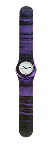 SlapStixx, wasserdichte Quarzuhr mit Silikonarmband, Slap- oder WrapWatch, moderne und trendige Uhr, lila schwarz Verlauf SlapStixx, wasserdichte Quarzuhr mit Silikonarmband, Slap- oder WrapWatch, moderne und trendige Uhr, lila schwarz Verlauf
