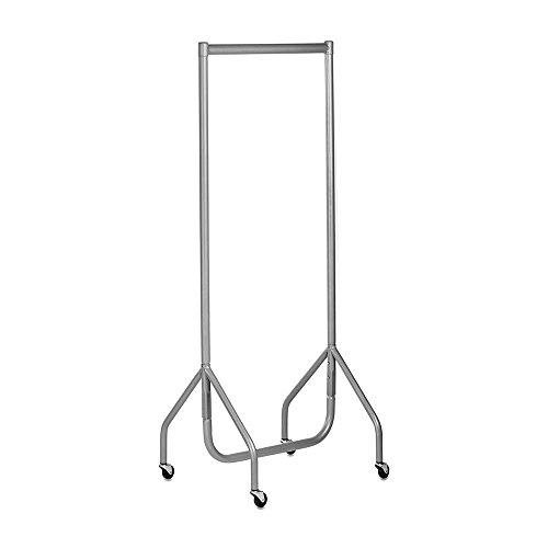 Shopfitting Warehouse Stabiler, Großer Kleiderständer, Garderobenständer – Robuste 61cm lange Profi-Kleiderstange komplett aus Stahl in Silbergrau