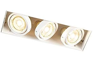 Qazqa oneon trimless 50 - Faretto da incasso Design - 3 luce - L 269 mm - Bianco - Design - Soggiorno I Camera da letto I Sala da Pranzo I Cucina
