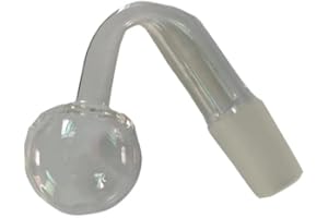WONBEST Glas-Ölbrenner, 14 mm männlich, transparent, gebogen, Adaptergelenk für Öl-Rigs Hookah Glasbong (4 Stück) (Größe 2)