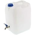 POKM Toolsmarket Bidon Eau 20L Avec Robinet - Réservoir Potable Métal Bleu Blanc