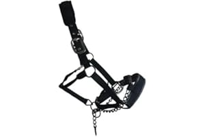 ABERWIEL SADDLERY Strong Chain Controller ProSafe Headcollar - Padded -Black- Small Pony/Cob/Full/XF Cob