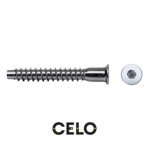 Celo 9750Ene - Tornillo Ensamblaje para Madera Ene Cabeza Allen Diámetro 7X50 Mm Cincado, 250 Unidades