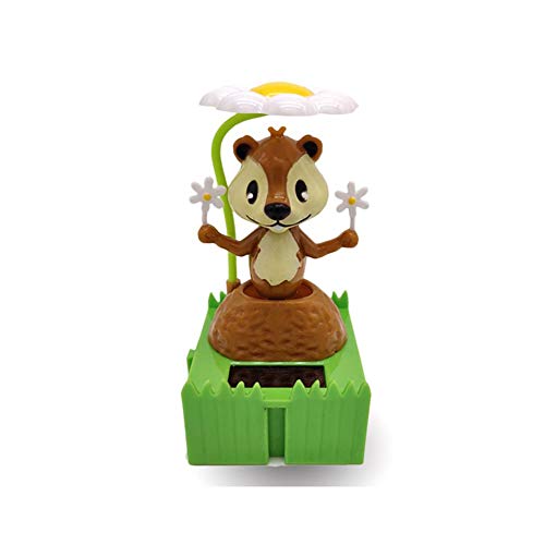 Preisvergleich Produktbild cypressen Solar Wackelfigur Solar Wackel Figur Nettes Eichhörnchen Tier Tänzer Kopfschüttelnde Puppe Autodekor