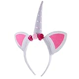 MagiDeal Einhorn Stirnband mit Ohren Kostüm Party Festival Fasching Kostüm - Rosa -