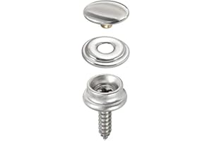 IXKBICED 20 x bottone a pressione per avvitamento, in acciaio inossidabile, set di 3 pezzi con bottone con vite e bottone automatico (lunghezza vite 10 mm o 15 mm a scelta)