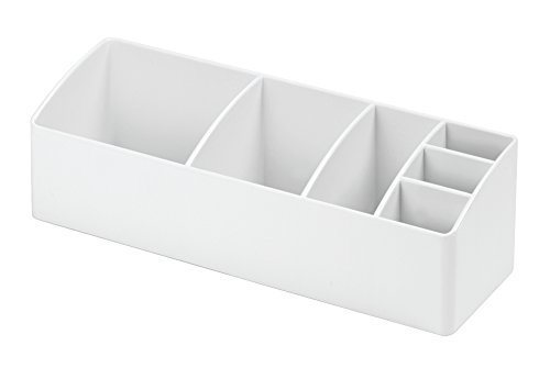 mDesign Badorganizer – für die Aufbewahrung von Kosmetika, Medikamenten und Wattestäbchen – praktischer Behälter – weiß - 5