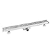 Produktbild Duschrinne 150cm Edelstahl Ablaufrinne Größen 40-150cm mit Geruchsstop und Haarsieb Befliesbar Bodenablauf Schlitz/Multi-Muster Auswahl