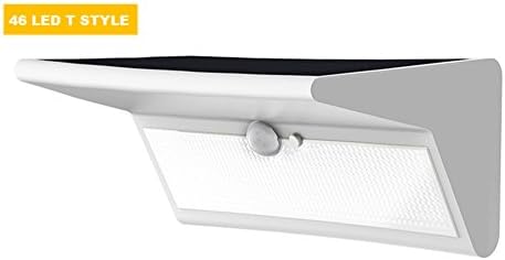 46 LED Security Lights, Solar Powered Lights Outdoor Wall Lamp Waterproof Solar Lights with 4 Intelligent Modes and 180 Degree PIR Wireless Motion Sensor for Garden, Patio, Walkway Lighting (White)