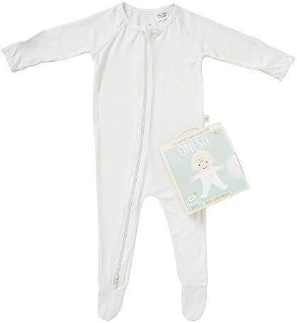 Boody Body Baby EcoWear Long Sleeve Babygrow - Soft Blanket Onesie Sleeper with Built in Mittens Made from Natural Organic Bamboo - Soft Breathable Sensitive Skin - Chalk White, 3-6 Months