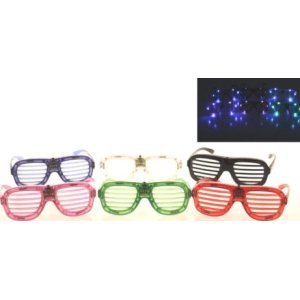 12 x Partybrille LED Gitterbrille Party Brille Atzen Atzenbrille